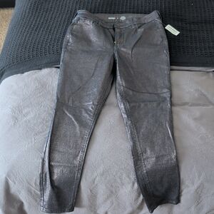 Old Navy Metallic Black Jeans-Size 8-NEW